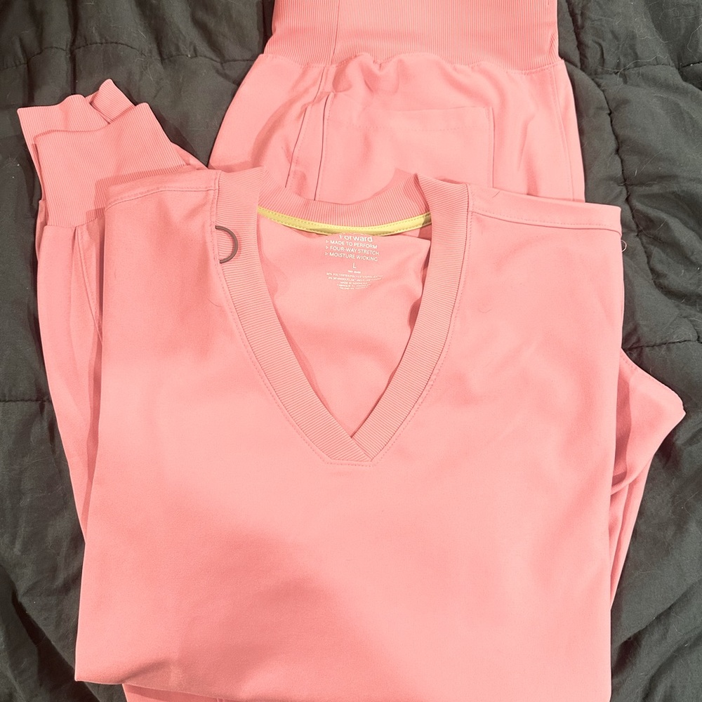Pink scrub set, size large